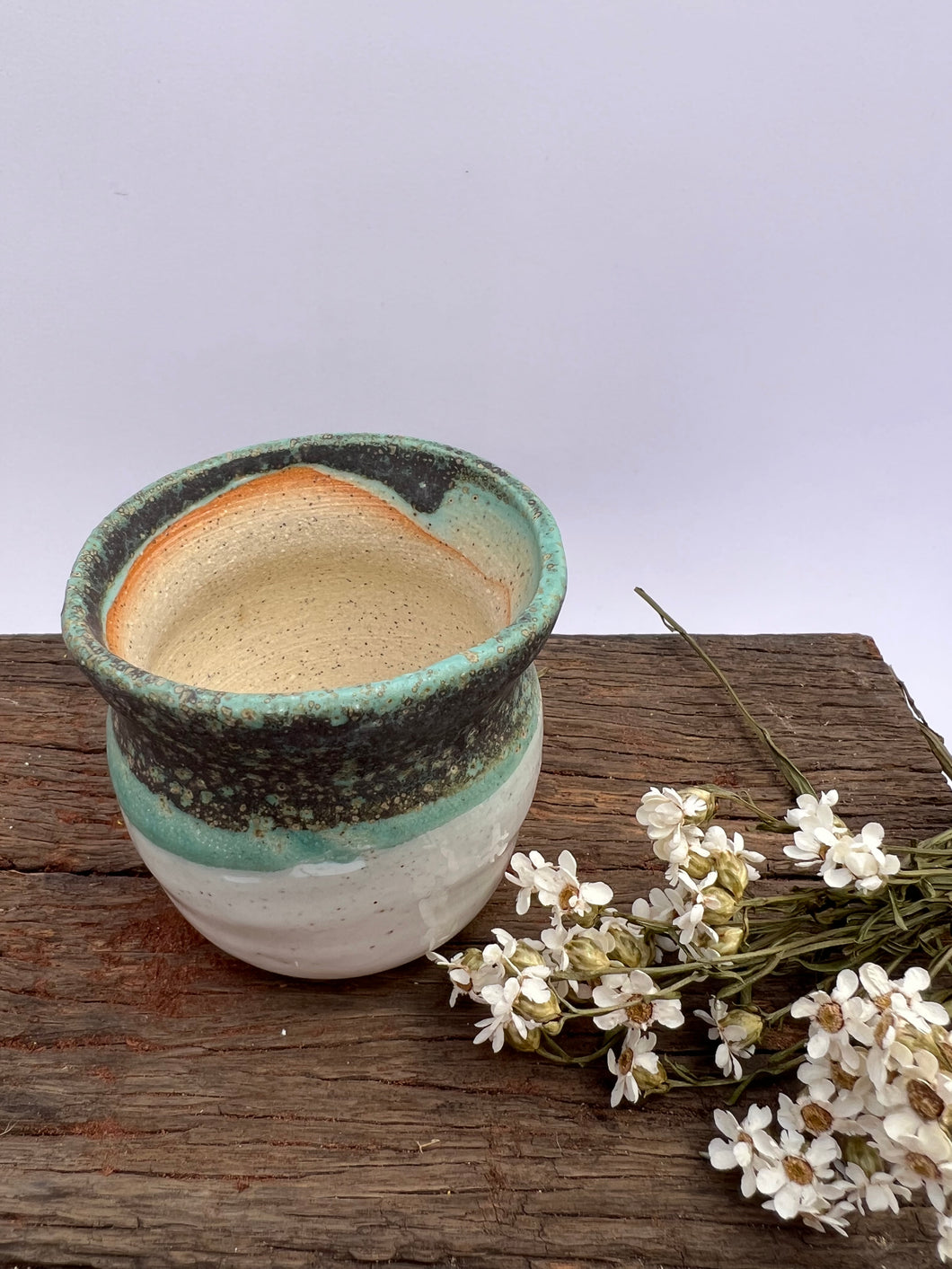 Green and white trinket dish